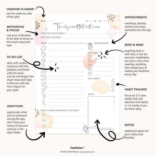 Daily planner 2026, To Do List, Habit tracker