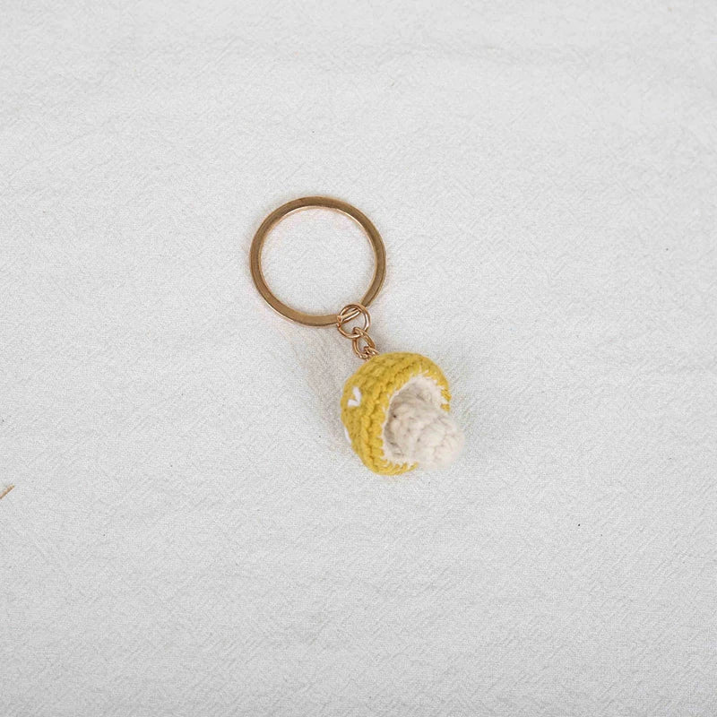 Multicolor Small Mushroom Crochet Keyrings Handmaking Knitted Mini Mushroom Keychains Custom Accessories Wholesale Car Keychains