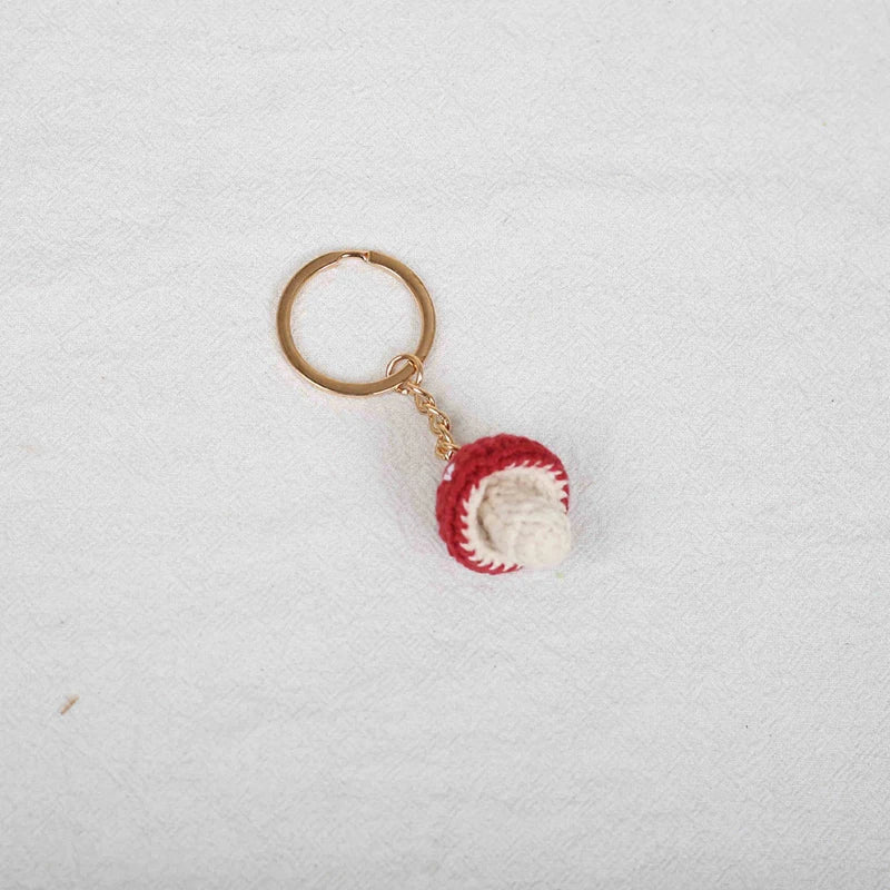 Multicolor Small Mushroom Crochet Keyrings Handmaking Knitted Mini Mushroom Keychains Custom Accessories Wholesale Car Keychains