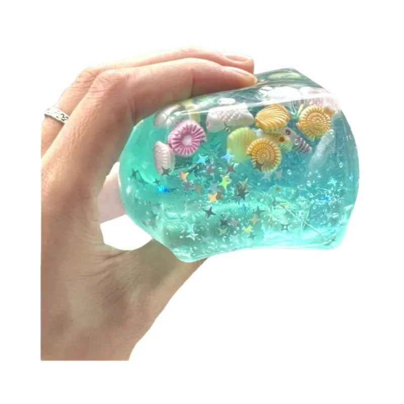 Ocean Style Embedded Shell Slow Rising Squishy Toy Sensory Toys Mochi Stress Relief Kawaii Cute Office Fidget Toy For Adults