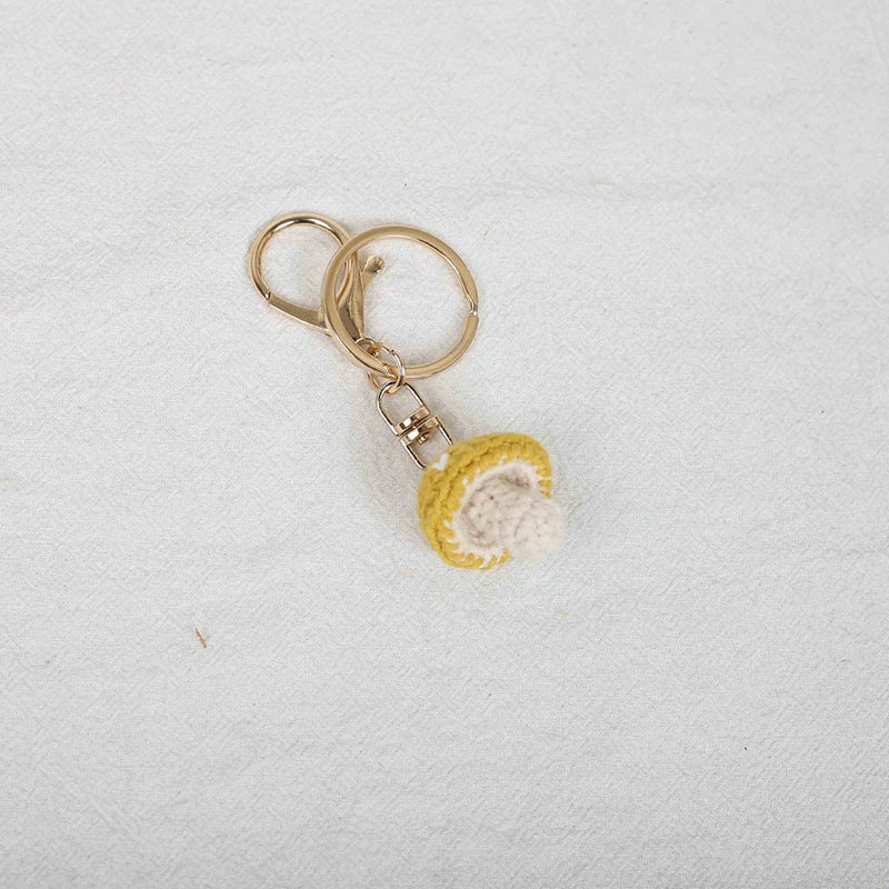 Multicolor Small Mushroom Crochet Keyrings Handmaking Knitted Mini Mushroom Keychains Custom Accessories Wholesale Car Keychains