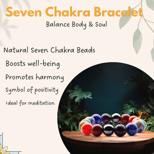 Seven Chakra Bracelet with 8mm Beads – Balance, Harmony & Energy